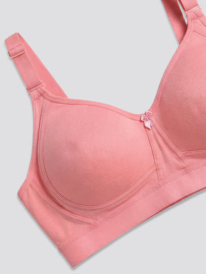 Kalyani Ashley Double Layered Seamless Cups Full Coverage Cotton Lycra Bra | Pack of 2 |ROSE ROSE