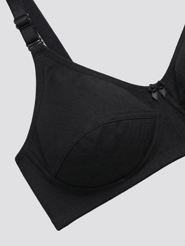 Pranika Non Padded Seamed Everyday Bra | Pack of 3-BLACK BLACK BLACK