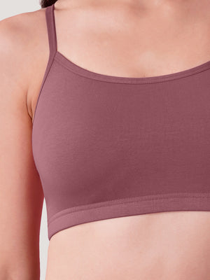 Kalyani Mia Full Coverage Double Layered Cups Cotton Beginners Bra |Pack of 3 EVENING BLUE NUDE ONION RUST