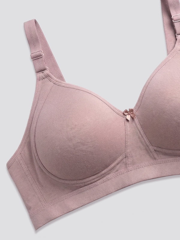 Kalyani Ashley Double Layered Seamless Cups Full Coverage Cotton Lycra Bra | Pack of 2 |FAWN FAWN