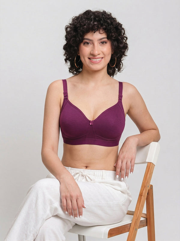 Kalyani Ashley Double Layered Seamless Cups Full Coverage Cotton Lycra Bra | Pack of 2 |ROSEBUD ROSEBUD