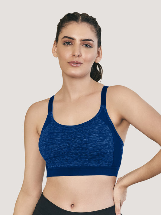 Alex High Impact Double Layered Workout/Sports Bra-M.BLUE