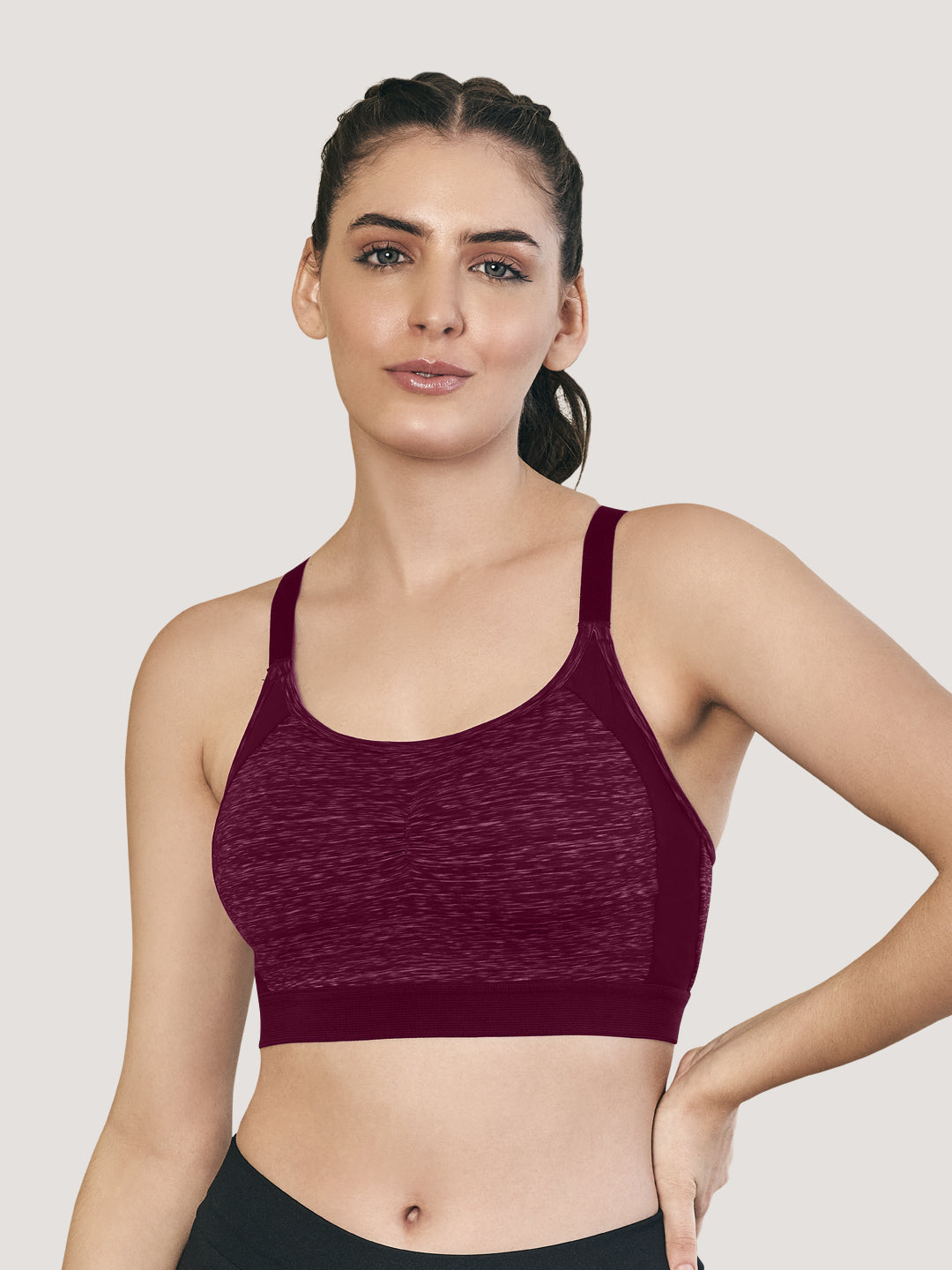 Alex High Impact Double Layered Workout/Sports Bra-M.MAROON