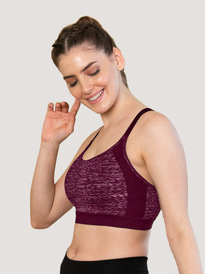 Alex High Impact Double Layered Workout/Sports Bra-M.MAROON