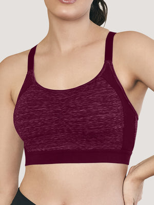 Alex High Impact Double Layered Workout/Sports Bra-M.MAROON