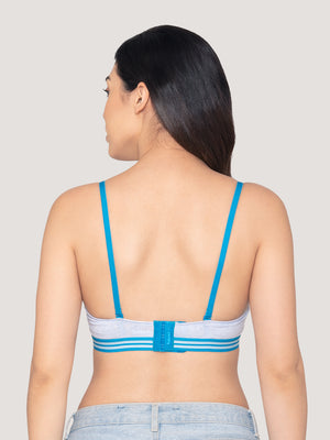 Alice Padded Detachable Straps Balconette Bra-M.BLUE