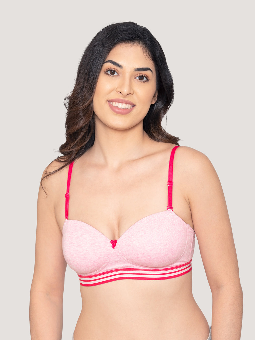 Alice Padded Detachable Straps Balconette Bra-M.PINK