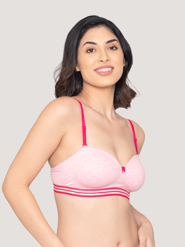 Alice Padded Detachable Straps Balconette Bra-M.PINK