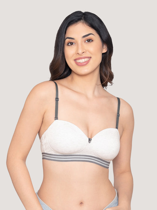 Alice Padded Detachable Straps Balconette Bra-M.WHITE