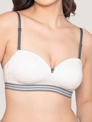 Alice Padded Detachable Straps Balconette Bra-M.WHITE