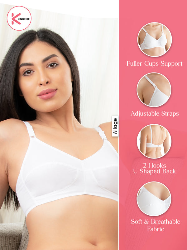 Allage Women's Fuller Cups Cotton Lycra Bra-WHITE