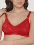 K LINGERIE Alvina Women's Non Padded Wirefree Comfort Embroidered Lace Bra