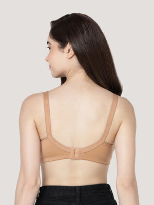 Anaya Full Coverage M Frame Minimizer Bra | Pack of 3-CAMEL BLACK PEACH