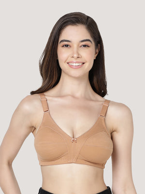 Anaya Full Coverage M Frame Minimizer Bra | Pack of 3-WHITE CAMEL BLACK