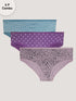 Kalyani (6500) Mid Rise Hipster Printed Cotton Panties Pack of 3 - Colors & Prints May Vary