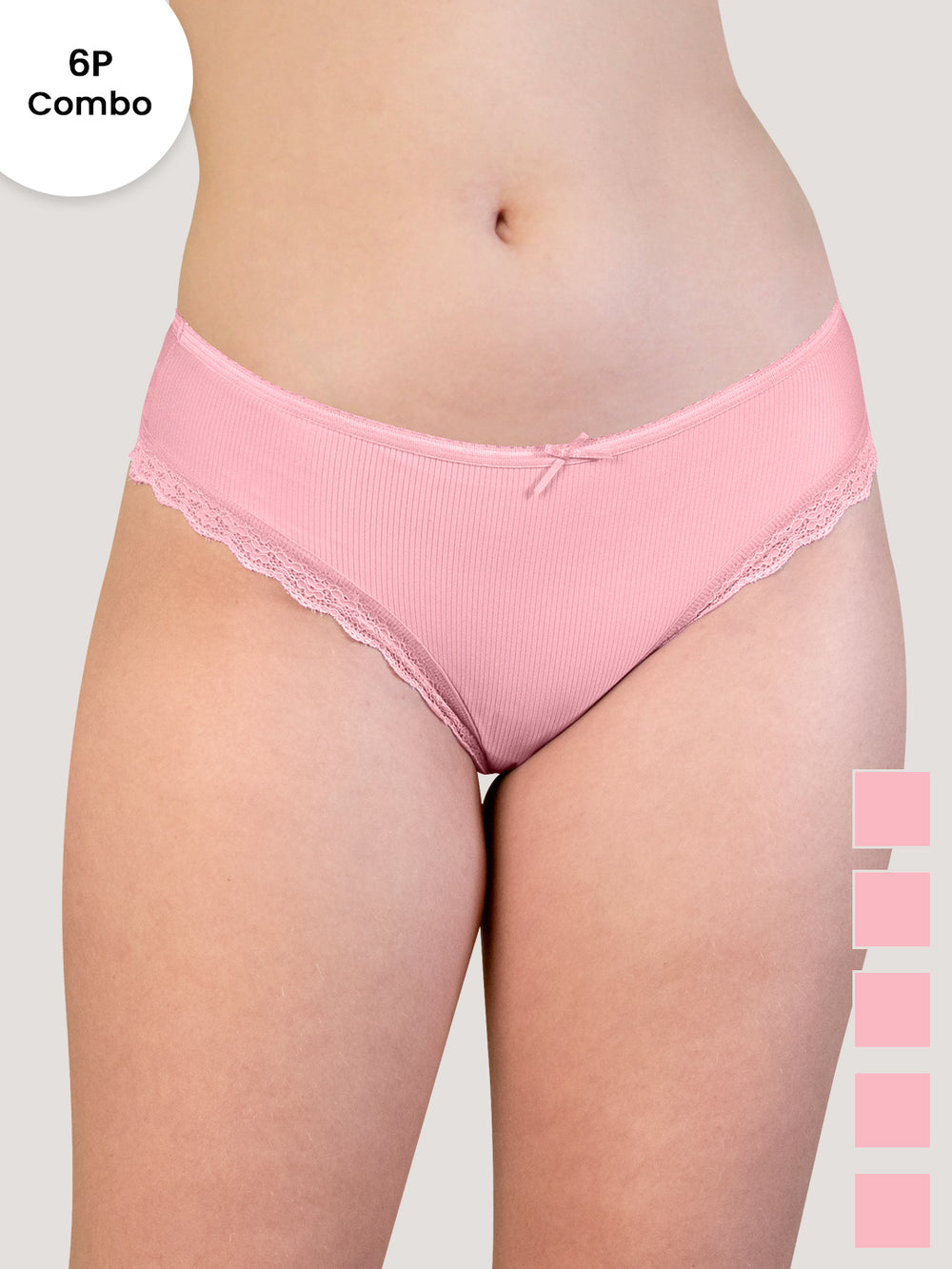 Becca Women's Low Waist Bikini Style Cotton Panties | Pack of 6-BPNK BPNK BPNK BPNK BPNK BPNK