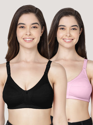 Anaya Full Coverage M Frame Minimizer Bra | Pack of 2-BLACK  PINK