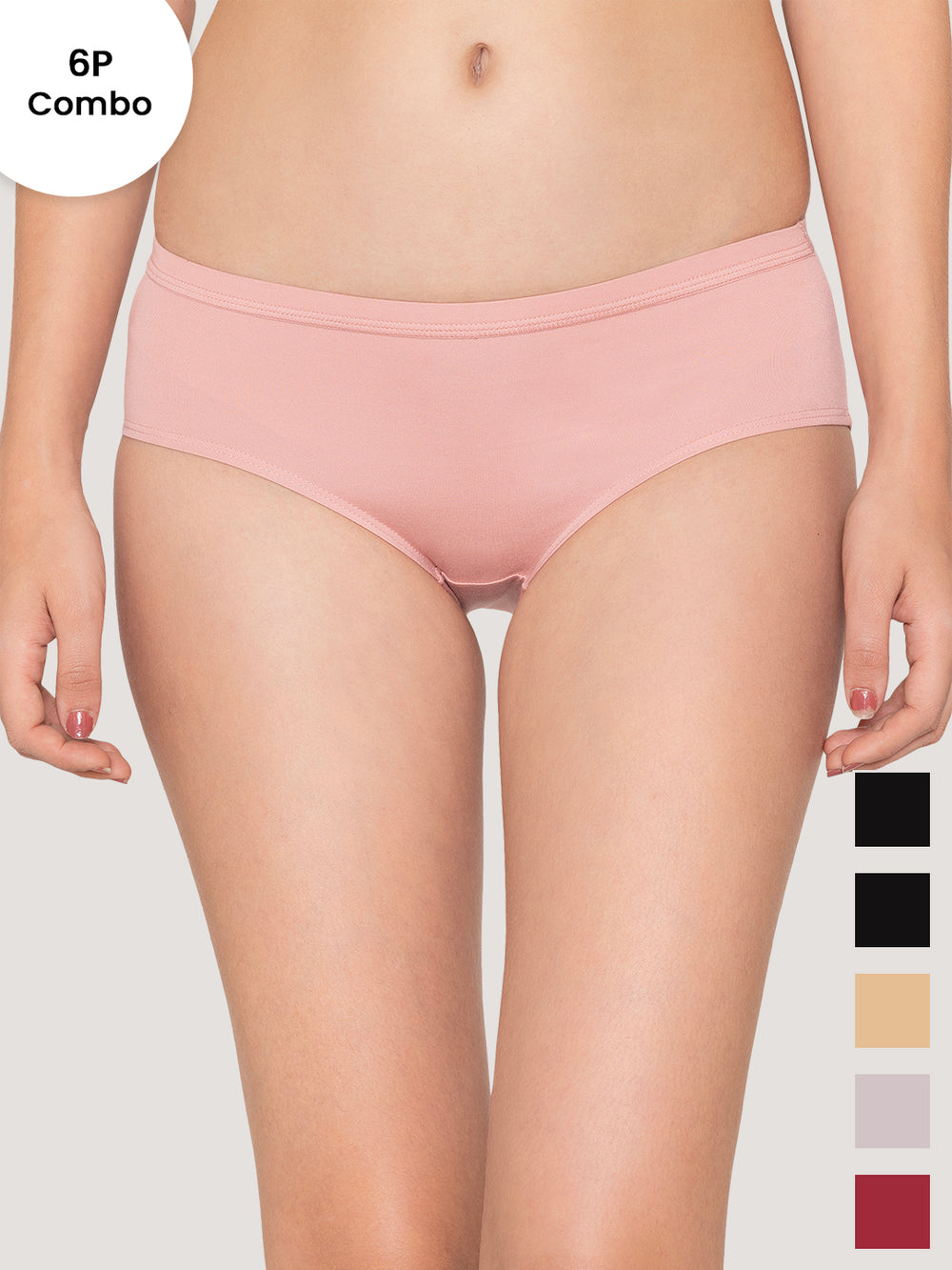 Oliver-mid-waist-hipster-style-panties-for-girls-pack-of-6-BLK BLK MRN ND LGRY CRP