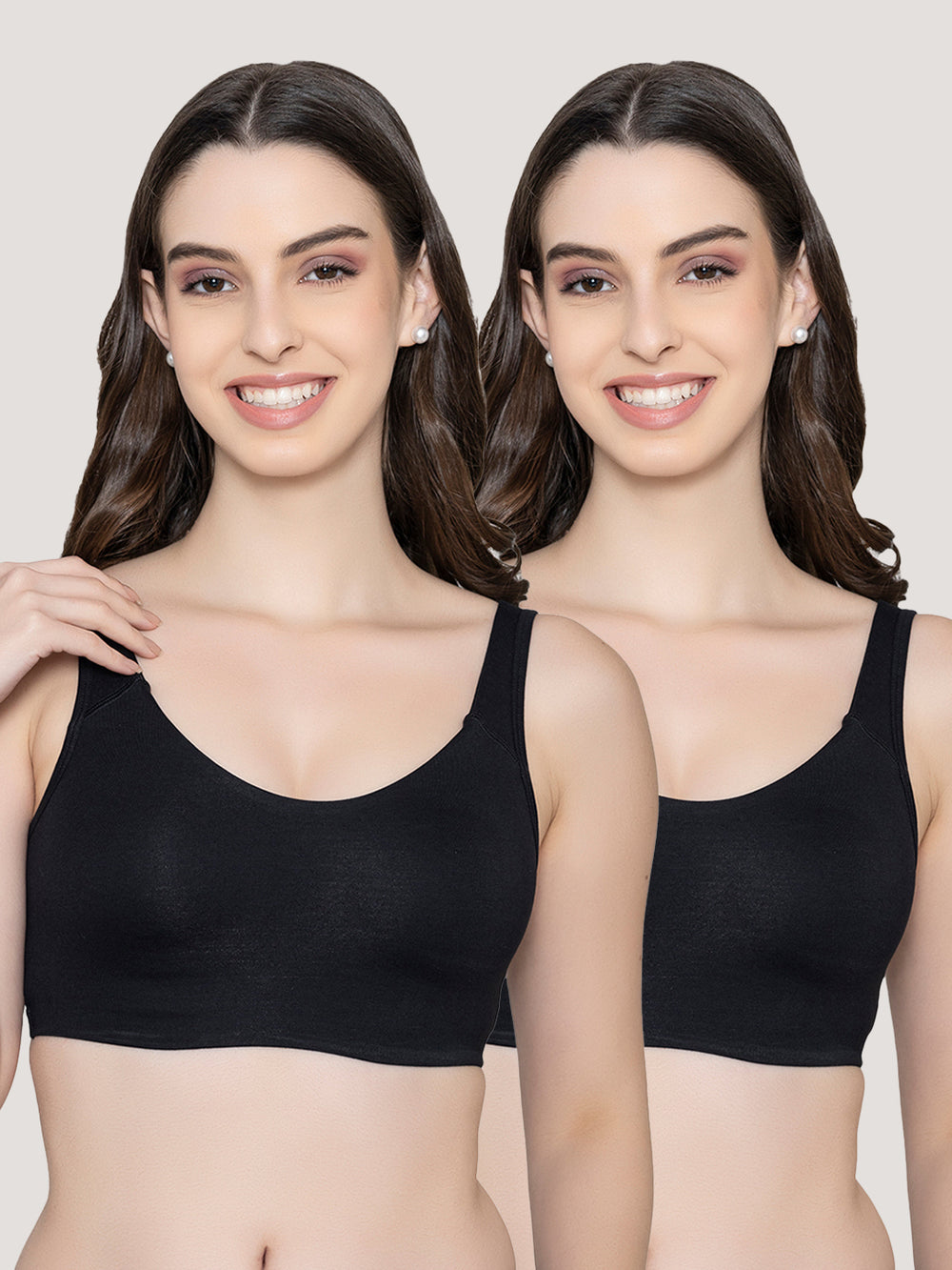 K LINGERIE Daisey Women's Flexible Fit Medium Impact Sports Bra for Light Workouts-BLACK BLACK