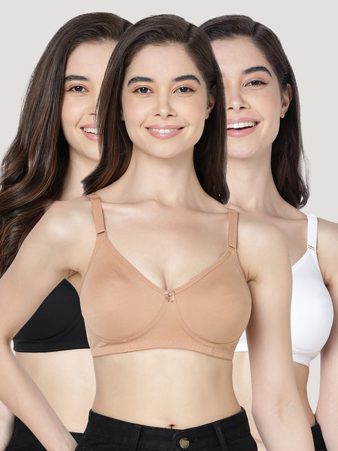 Kalyani Evlyn Full Coverage Double Layered Cups Everyday Bra | Pack of 3