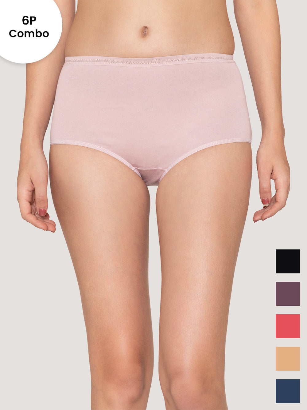 Orion High Coverage Hipster Panties for Women | Pack of 6-BLK DVL RST ND EBLE CRP