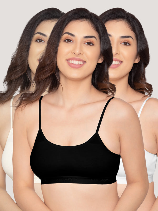 Kalyani Sanorita Full Coverage Seamless Daily Wear Beginners Bra | Pack of 3