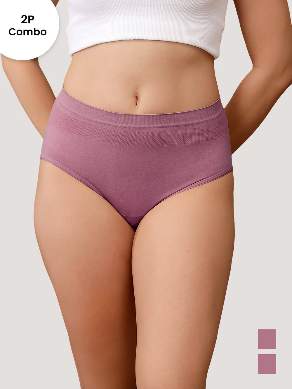 Kavya Women’s High Rise Full Coverage Knitted Hipster Panties | Pack of 2 | BLUSH BLUSH