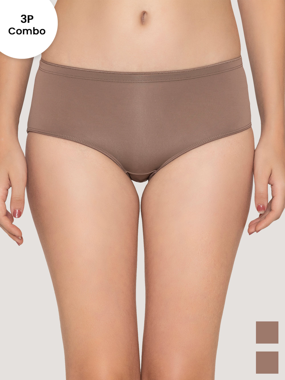 Cooper Medium Coverage Hipster Panties | Pack of 3-BROWN BROWN BROWN