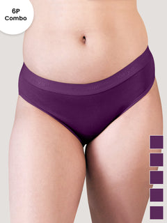 Sensa Women Bikini Style Outer Elastic Panties | Pack of 6-BGD BGD BGD BGD BGD BGD