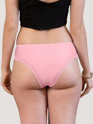 Becca Low Waist Lace Bikini Panties | Pack of 3-BABY PINK BABY PINK BABY PINK