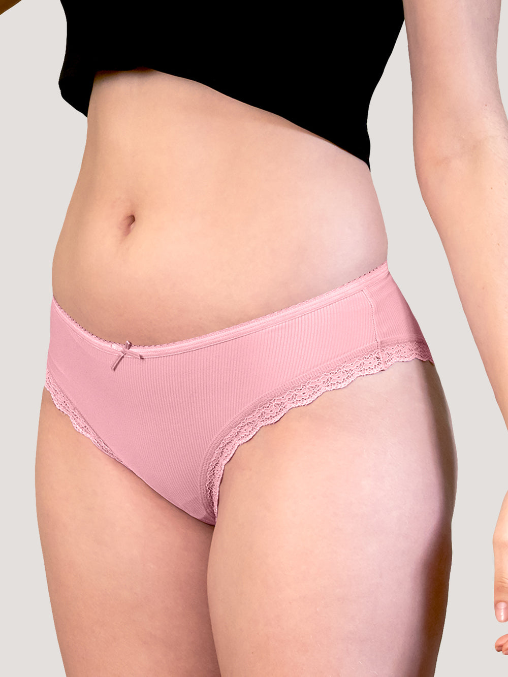 Becca Low Waist Lace Bikini Panties | Pack of 3-BABY PINK BABY PINK BABY PINK