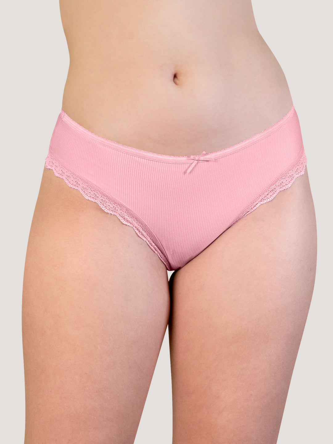 Becca Low Waist Lace Bikini Panties | Pack of 3-BABY PINK BABY PINK BABY PINK