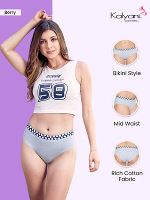 Berry Low Waist Printed Panties | Pack of 3-S. BLUE 107 S. BLUE 107 S. BLUE 107