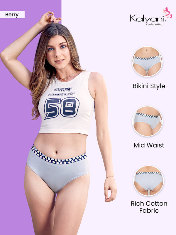 Berry Low Waist Printed Panties | Pack of 3-S. BLUE 107 S. BLUE 107 S. BLUE 107