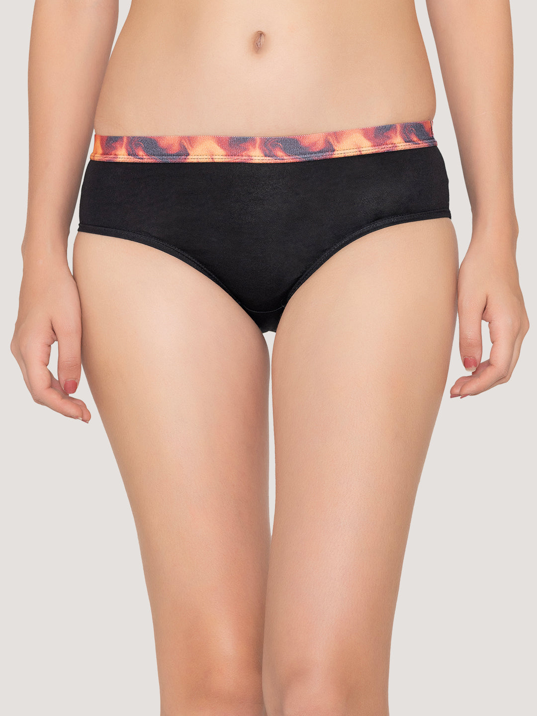 Berry Low Waist Printed Panties | Pack of 3-BLACK BLACK BLACK