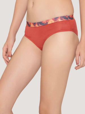 Berry Low Waist Printed Panties | Pack of 3-ORANGE RUST ORANGE RUST ORANGE RUST