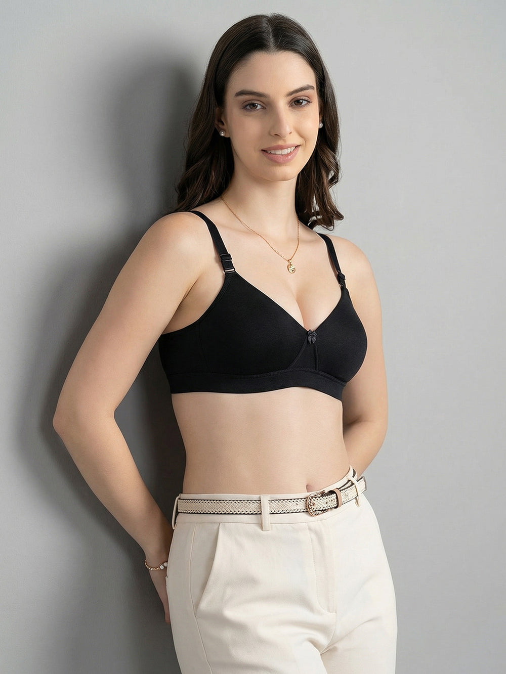 Tessa Full Support Seamless Designer Bra for Women Pack of 2-BLACK BLACK
