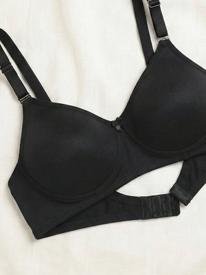 Evlyn Double Layered Cups Regular Bra | Pack of 3 | BLACK BLACK BLACK