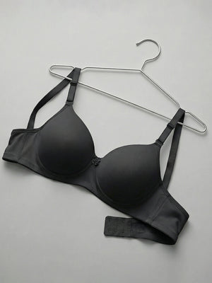 Sheley Women's Wirefree Soft Padded Cups Detachable Straps Bra-BLACK BLACK