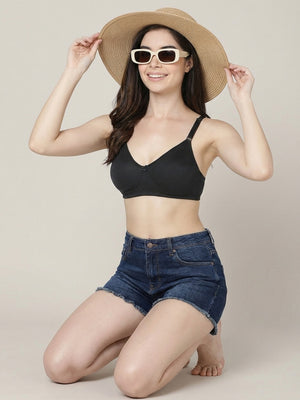 Evlyn Double Layered Cups Regular Bra | Pack of 3 | BLACK BLACK BLACK