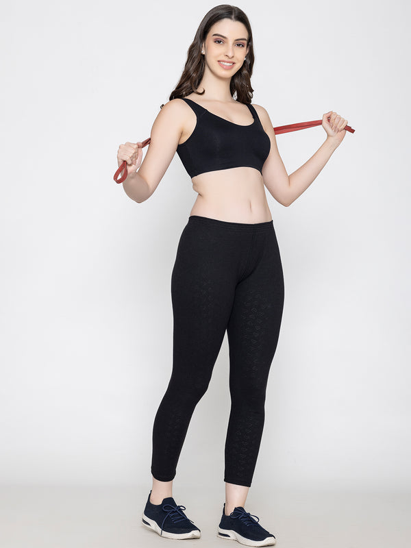 K LINGERIE Daisey Women's Flexible Fit Medium Impact Sports Bra for Light Workouts-NUDE BLACK
