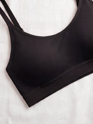 Cathy Double-Layered Slip-On Beginner Bra | Pack of 3-BLACK BLACK BLACK