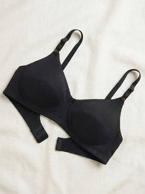 Kalyani Rinni Non Padded Everyday Cotton Bra with Minimal Lace Details | BLACK BLACK BLACK BLACK BLACK Pack of 5