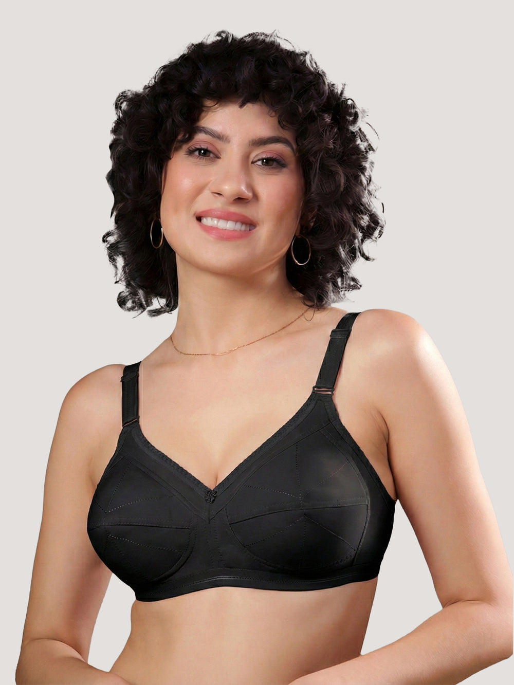 Damini Full Coverage Cotton Everyday Bra | Pack of 3-BLACK BLACK BLACK