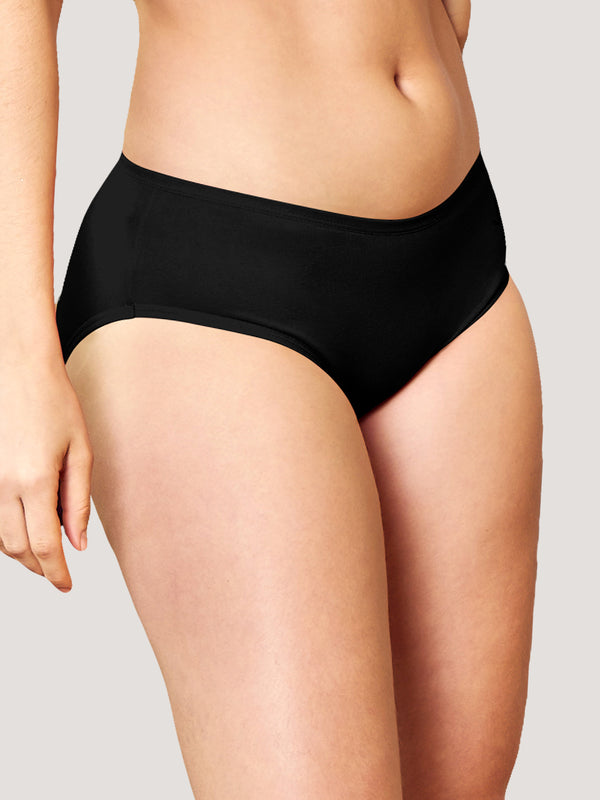 Vami Medium Coverage Panties for Girls | Pack of 3-BLACK BLACK BLACK