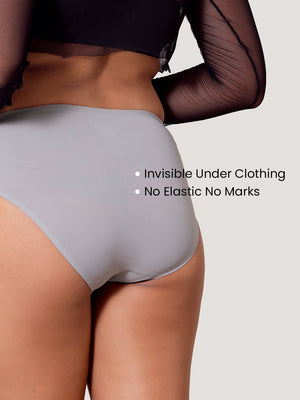 Bliss Bonded Technology Seamless Hipster Panties for Women | GREY GREY