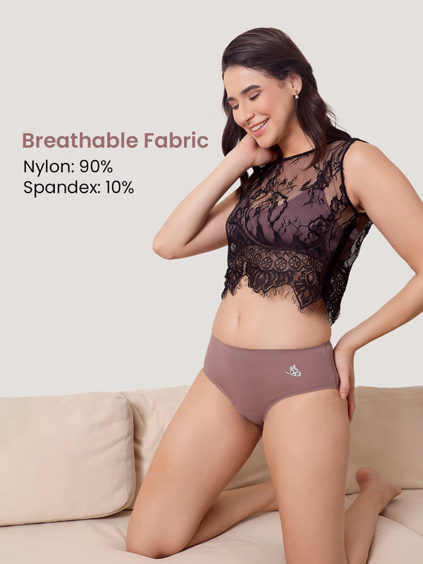 Bliss Bonded Technology Seamless Hipster Panties for Women | ROSY BROWN ROSY BROWN