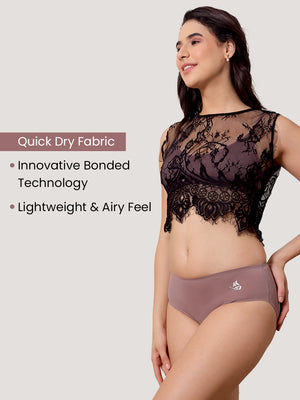 Bliss Bonded Technology Seamless Hipster Panties for Women | ROSY BROWN ROSY BROWN
