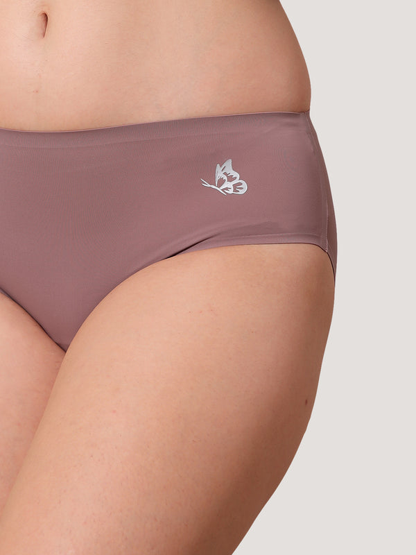 Bliss Bonded Technology Seamless Hipster Panties for Women | GREY ROSY BROWN