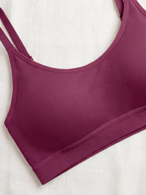 Cathy Double-Layered Slip-On Beginner Bra | Pack of 3-BURGUNDY ONION ROSE